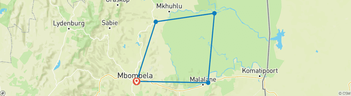 Foto van een kaart met de route van de rondreis