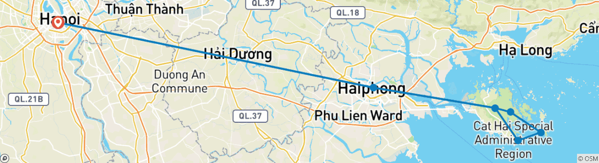 Foto van een kaart met de route van de rondreis