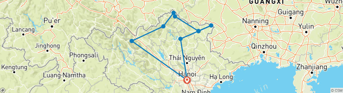 Imagen de un mapa que muestra la ruta del circuito