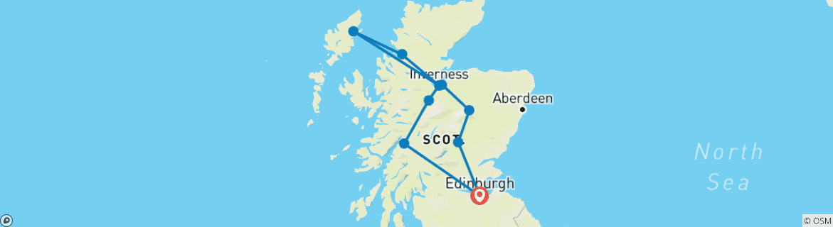 Foto van een kaart met de route van de rondreis