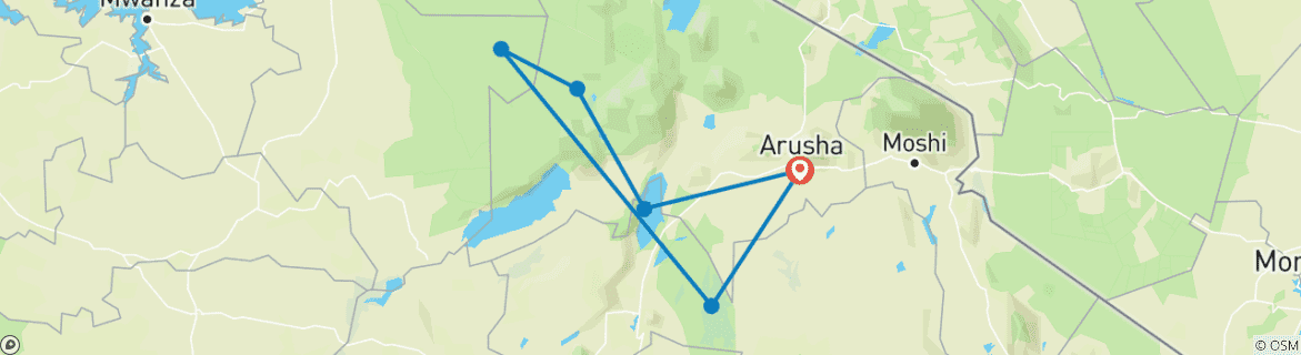 Image d'une carte montrant l'itinéraire du circuit