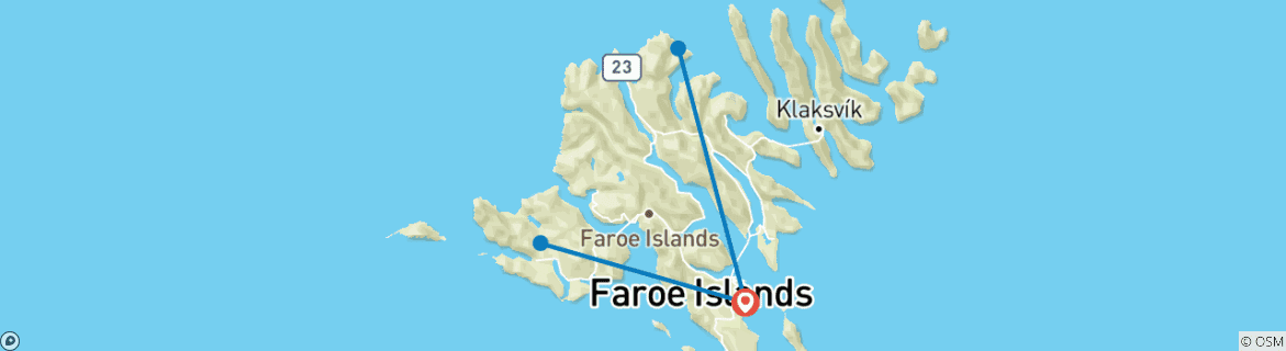 Carte du circuit Explorez les îles Féroé