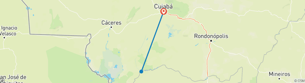 Foto van een kaart met de route van de rondreis