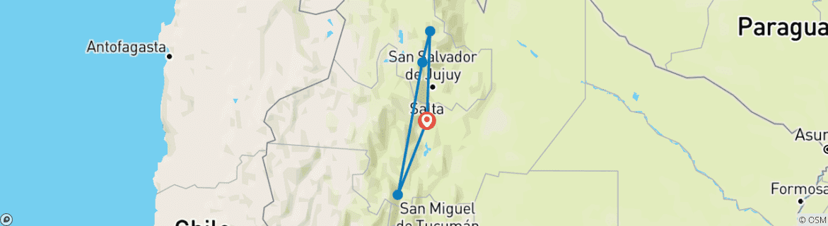 Imagen de un mapa que muestra la ruta del circuito