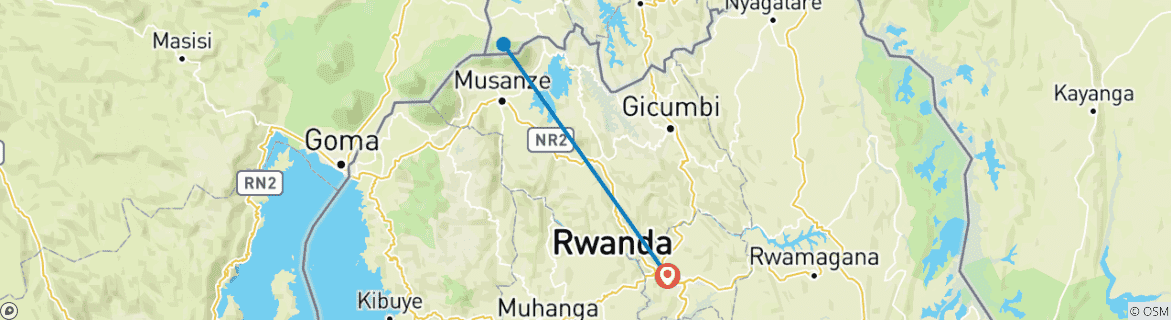 Image d'une carte montrant l'itinéraire du circuit