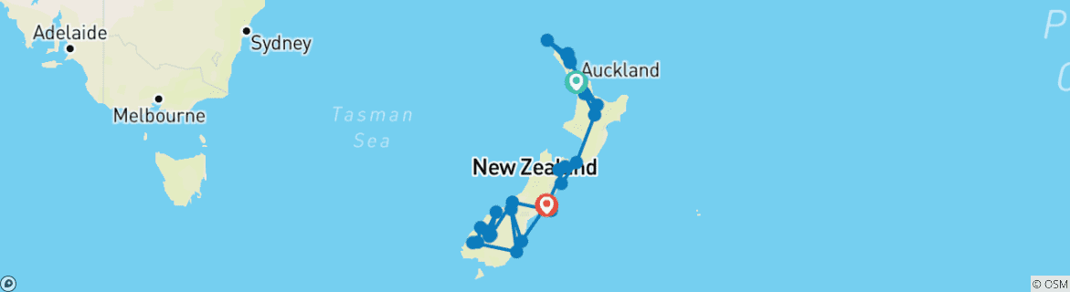 Carte du circuit Ultimate Nouvelle-Zélande 2027