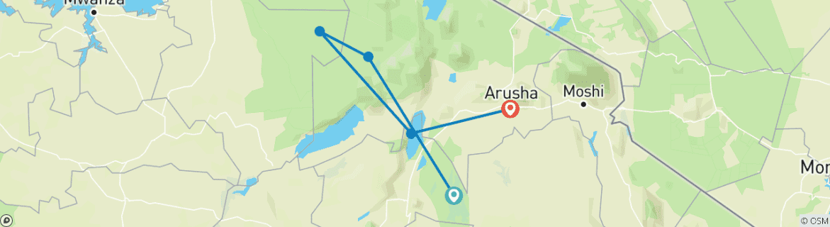 Image d'une carte montrant l'itinéraire du circuit