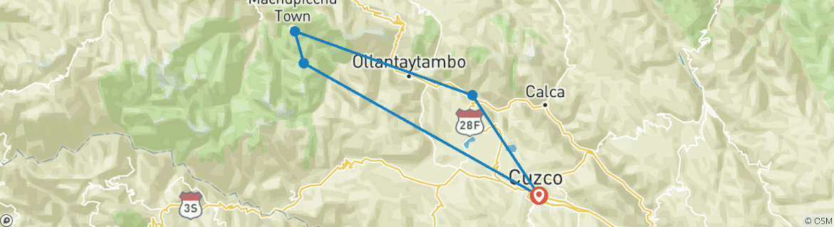 Karte mit der Reiseroute