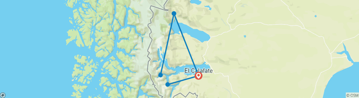 Carte du circuit Fitz Roy et glacier Perito Moreno