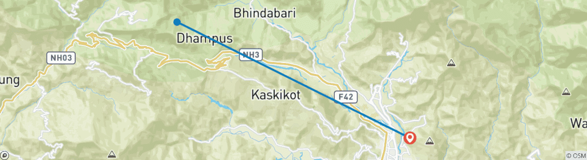 Image d'une carte montrant l'itinéraire du circuit