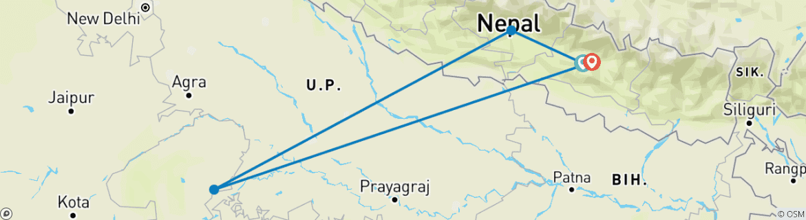 Imagen de un mapa que muestra la ruta del circuito