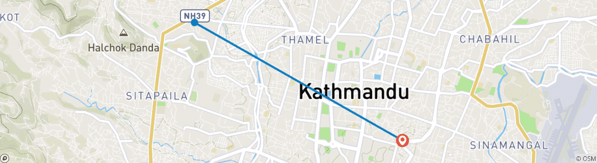 Image d'une carte montrant l'itinéraire du circuit