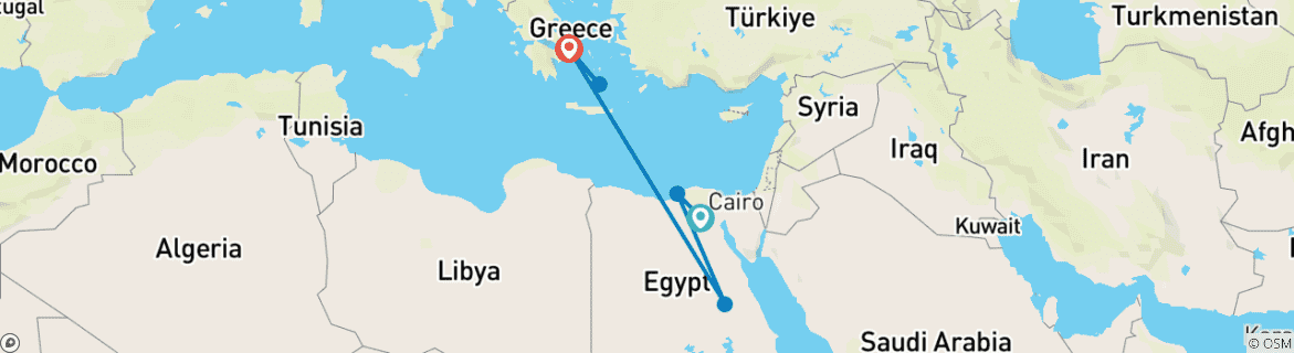Image d'une carte montrant l'itinéraire du circuit