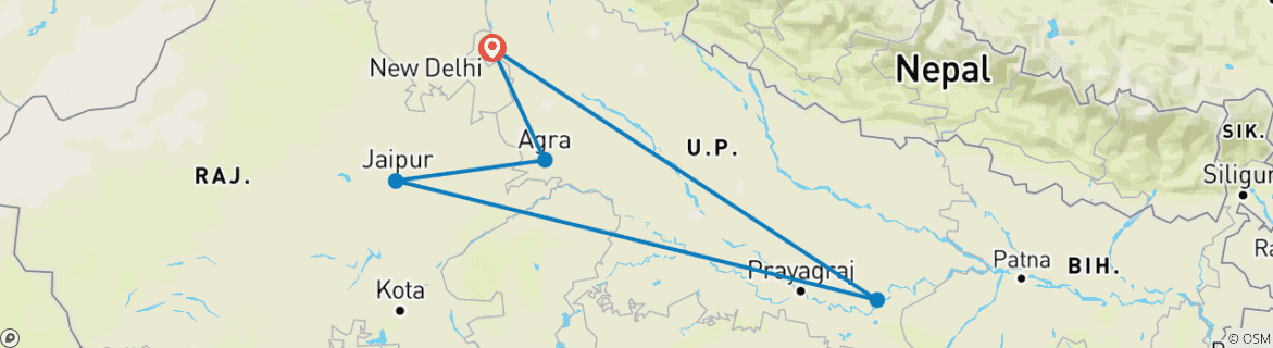 Imagen de un mapa que muestra la ruta del circuito