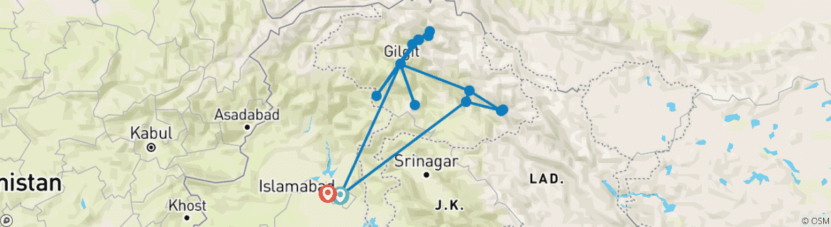 Imagen de un mapa que muestra la ruta del circuito