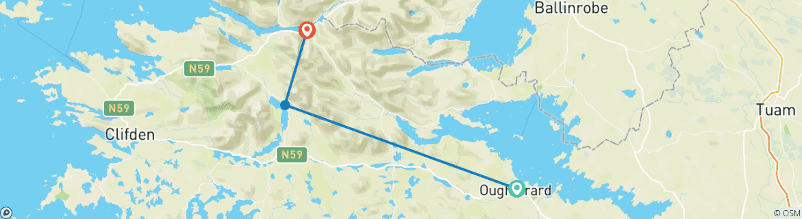 Carte du circuit Connemara & Western Way 5 jours (5 jours)