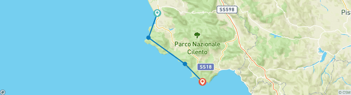 Image d'une carte montrant l'itinéraire du circuit