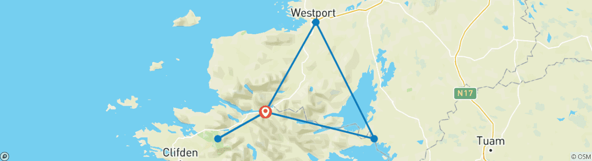 Carte du circuit Expérience à vélo dans le Connemara (7 jours)