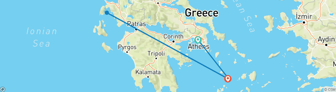 Karte mit der Reiseroute