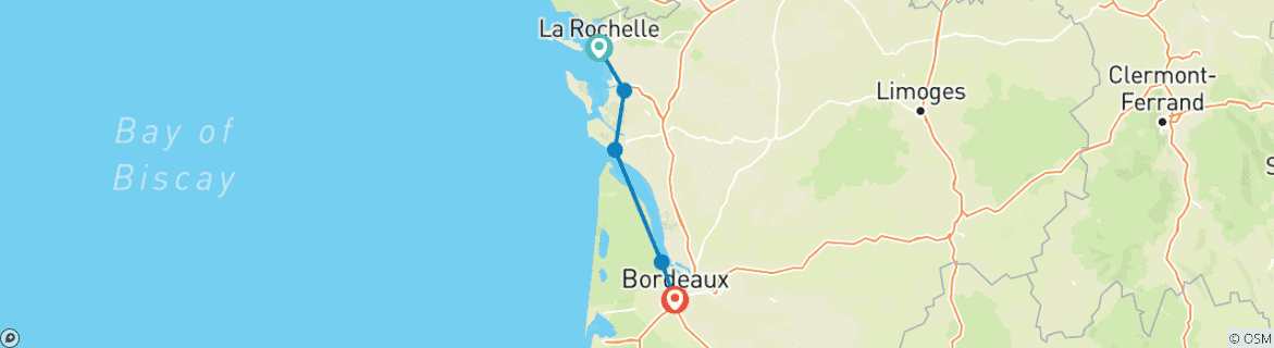 Image d'une carte montrant l'itinéraire du circuit