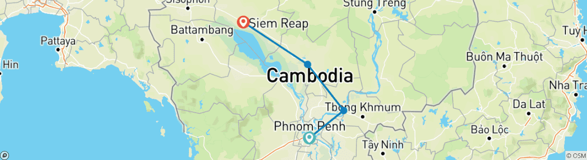 Karte mit der Reiseroute