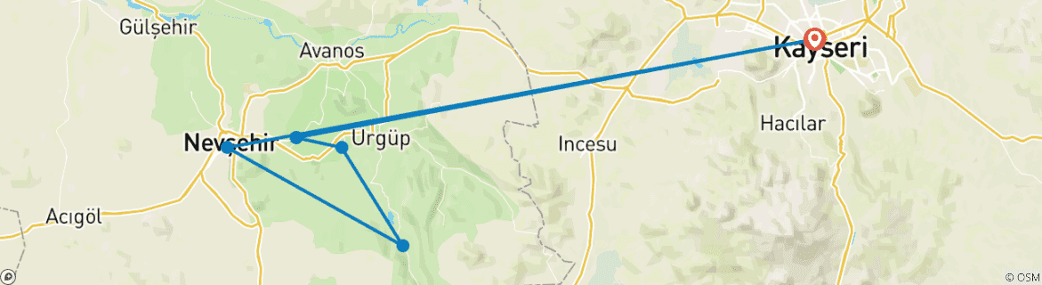 Carte du circuit Cappadoce - Au pays des cheminées de fées (8 jours)