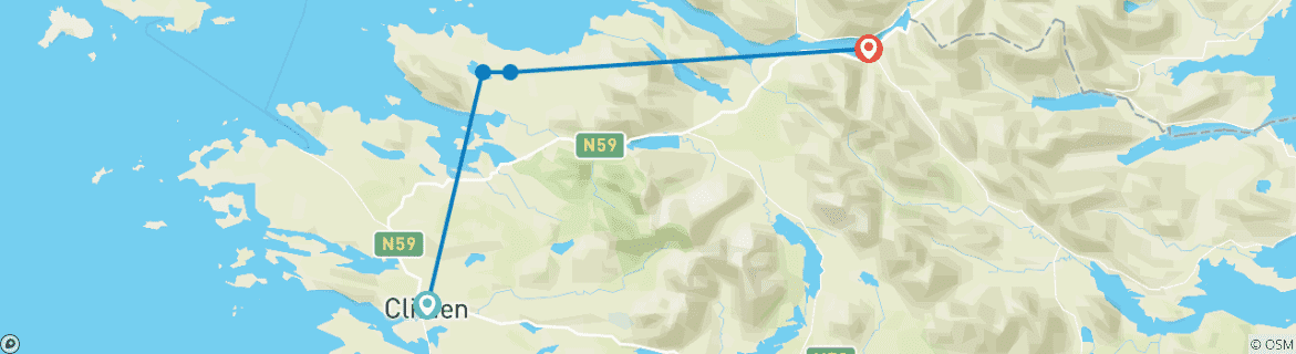 Carte du circuit En visite dans le Connemara enchanteur (5 jours)