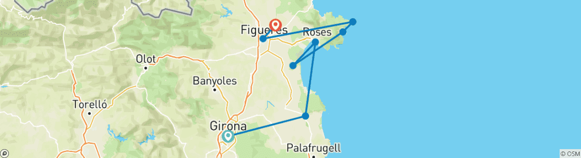 Karte mit der Reiseroute