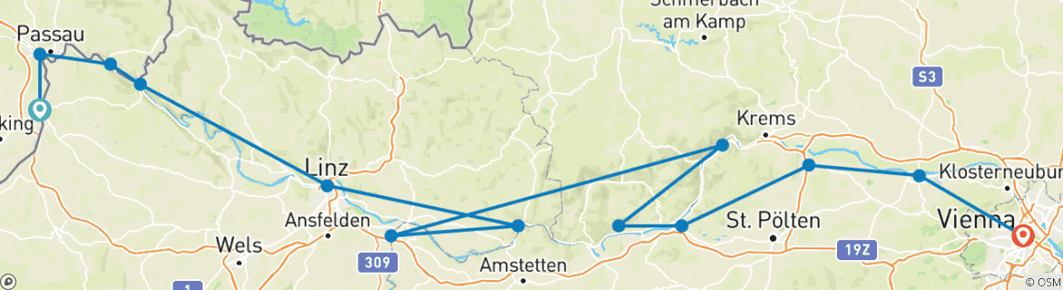 Imagen de un mapa que muestra la ruta del circuito