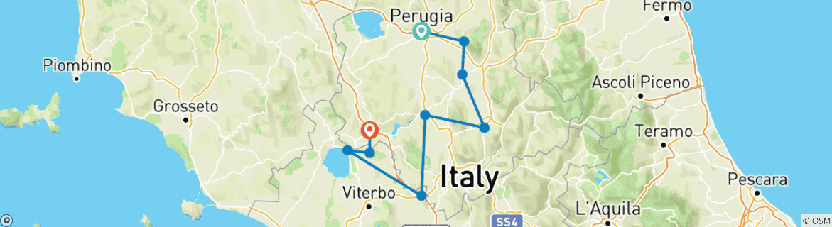 Image d'une carte montrant l'itinéraire du circuit