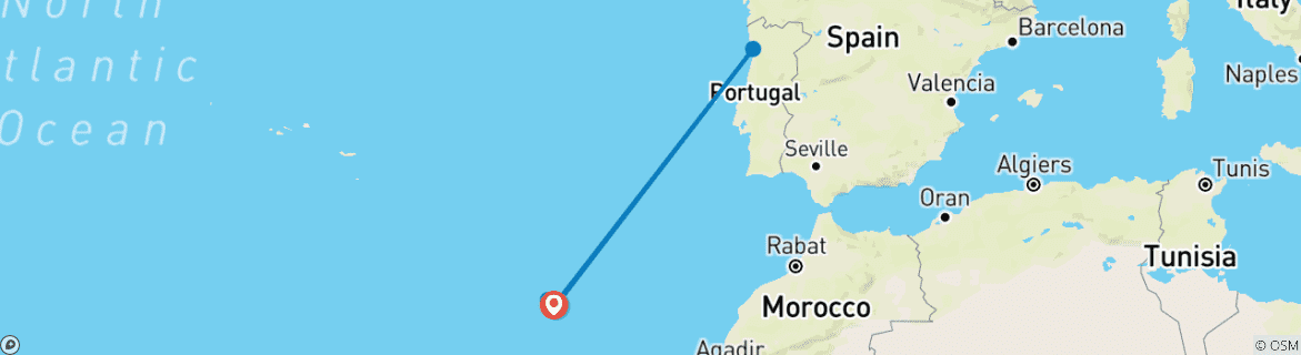 Image d'une carte montrant l'itinéraire du circuit