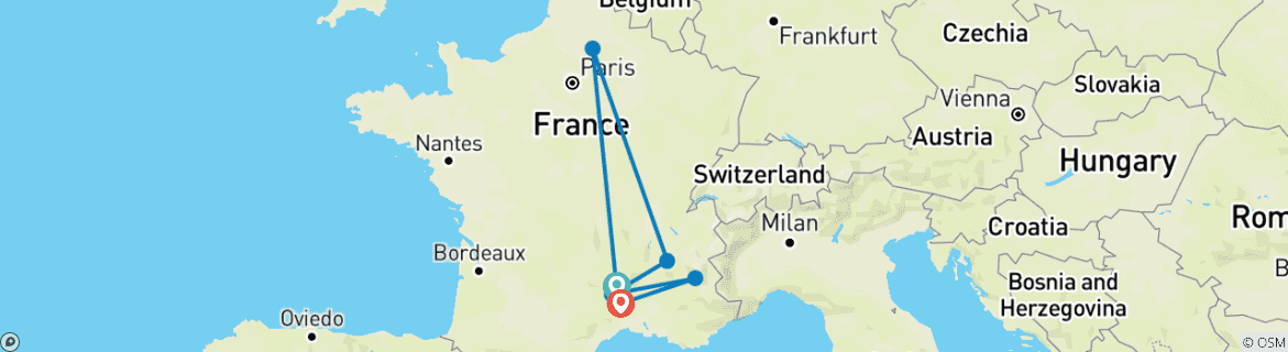 Imagen de un mapa que muestra la ruta del circuito