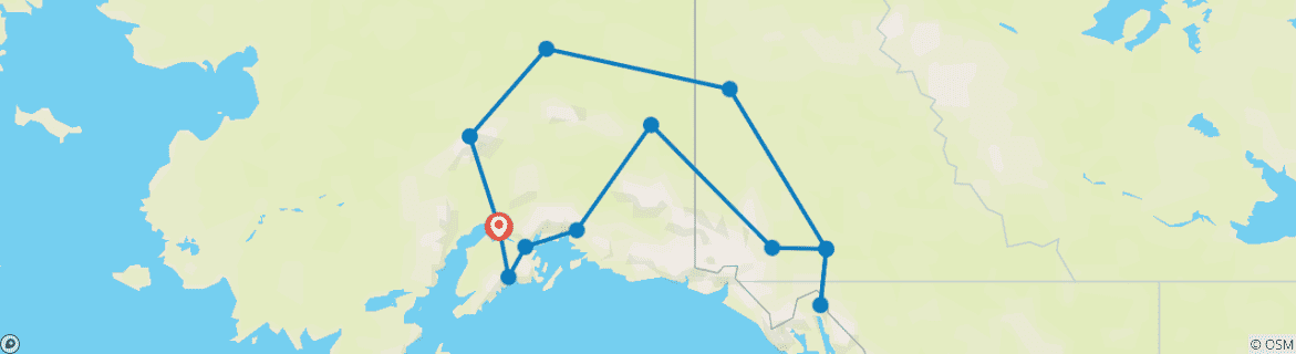 Image d'une carte montrant l'itinéraire du circuit