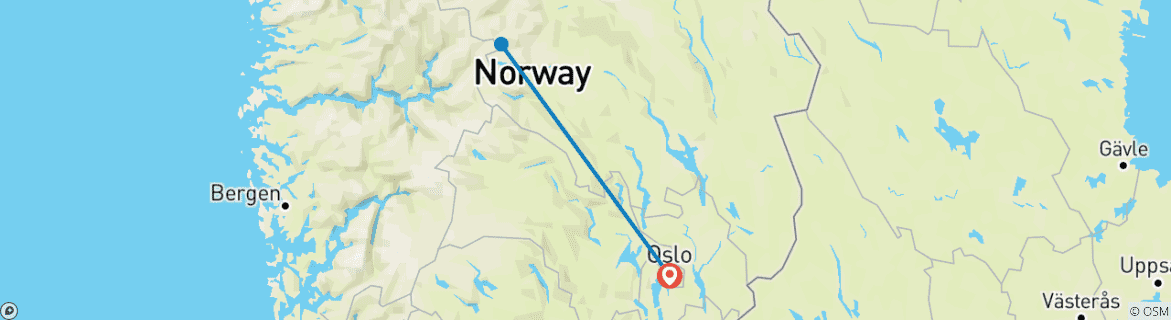 Foto van een kaart met de route van de rondreis