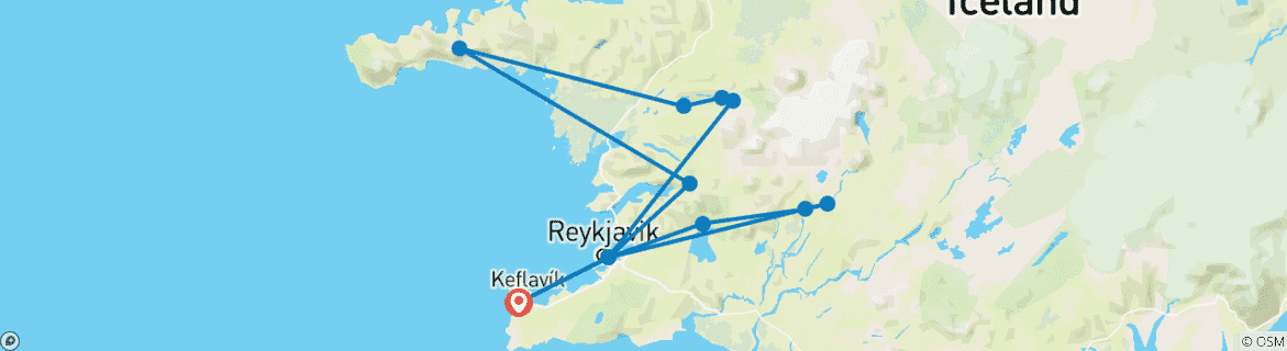 Karte mit der Reiseroute