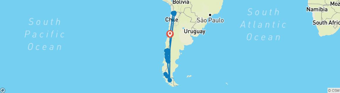 Map of Chiles Highlights erwandern (21 Tage)