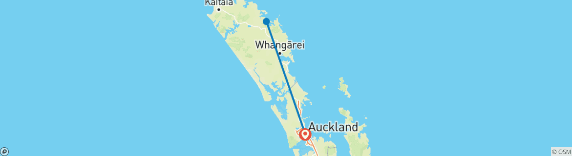 Karte von Neuseeland - Bay of Islands (5 Tage)