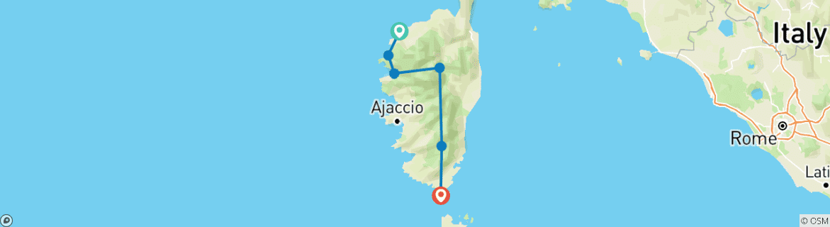 Image d'une carte montrant l'itinéraire du circuit