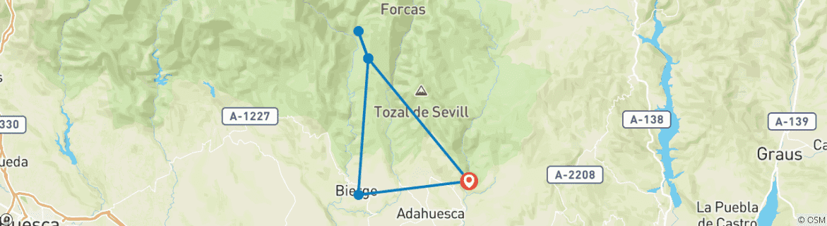 Karte mit der Reiseroute