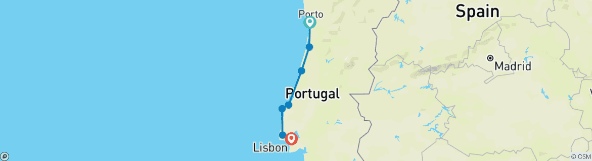 Karte mit der Reiseroute