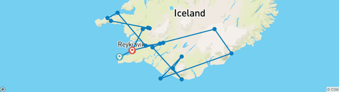 Karte mit der Reiseroute