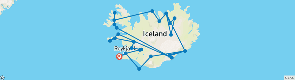 Image d'une carte montrant l'itinéraire du circuit