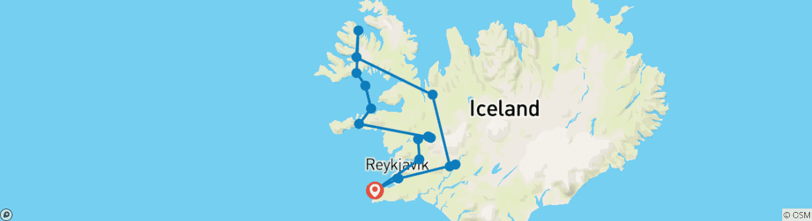 Karte mit der Reiseroute