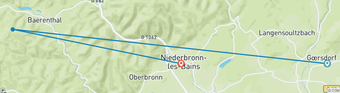 Image d'une carte montrant l'itinéraire du circuit