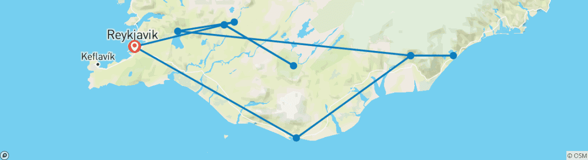 Karte mit der Reiseroute