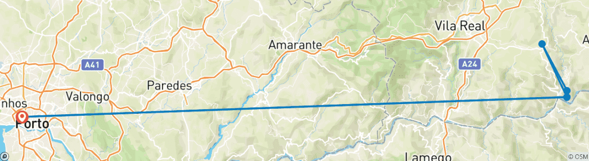 Karte mit der Reiseroute