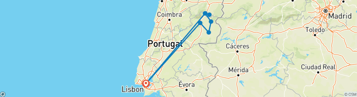 Karte mit der Reiseroute