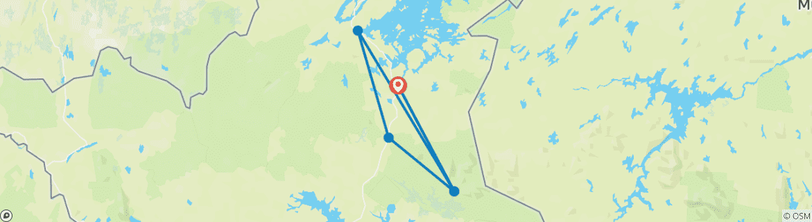 Karte mit der Reiseroute