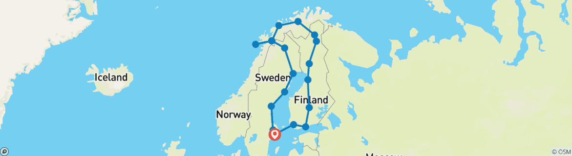 Karte mit der Reiseroute