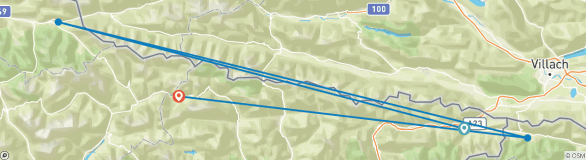 Image d'une carte montrant l'itinéraire du circuit